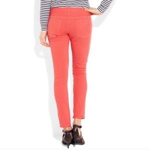 J. Crew Factory Coral Matchstick Skinny Jeans